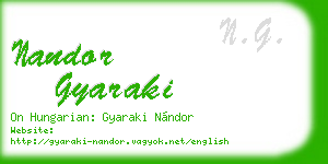 nandor gyaraki business card